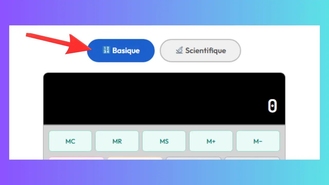 Choisir le mode — Calculatrice Basique