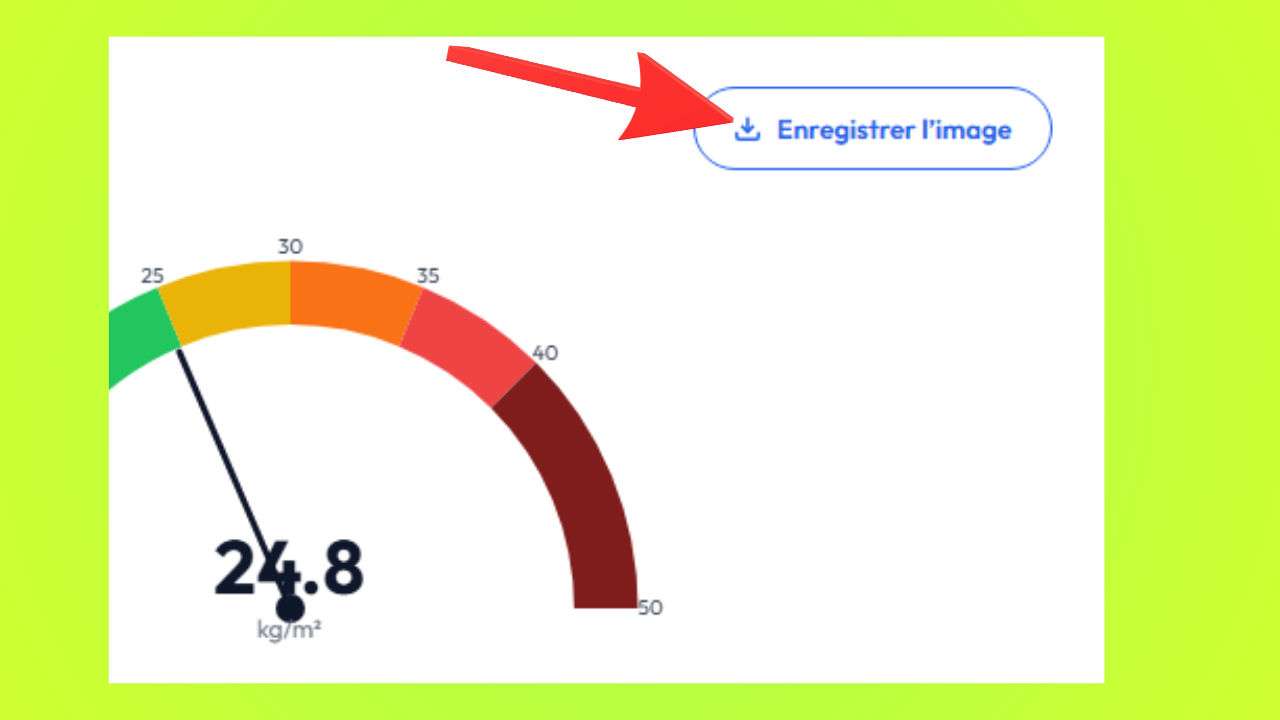 Bouton Enregistrer l'image affiché en haut à droite du résultat pour télécharger l'image générée