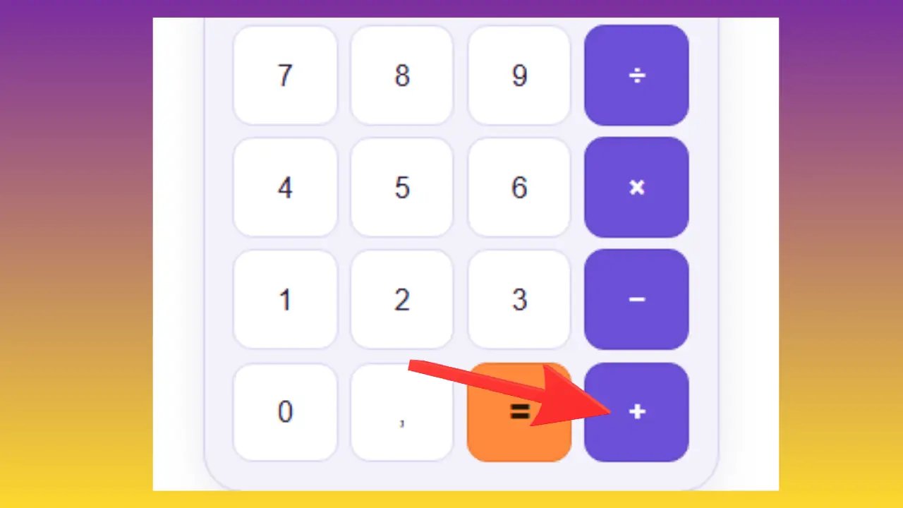 Bouton addition pour additionner deux nombres sur la calculatrice