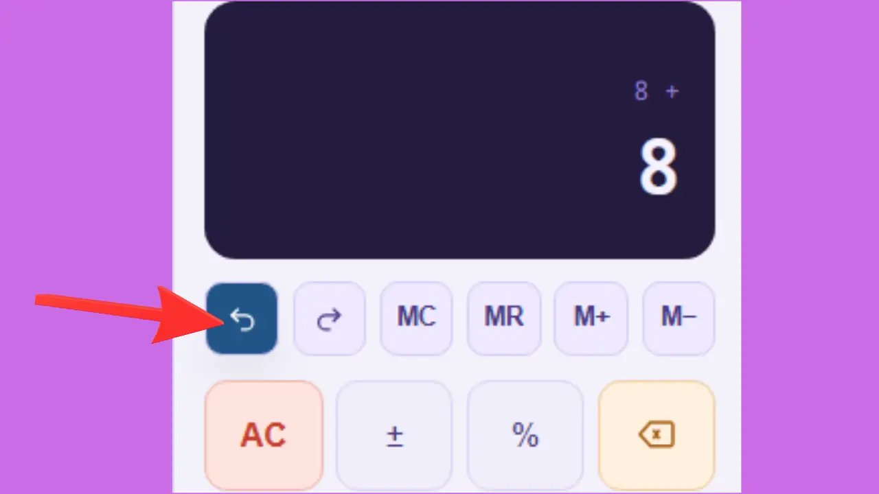 Bouton Annuler pour revenir à l'action précédente sur la calculatrice