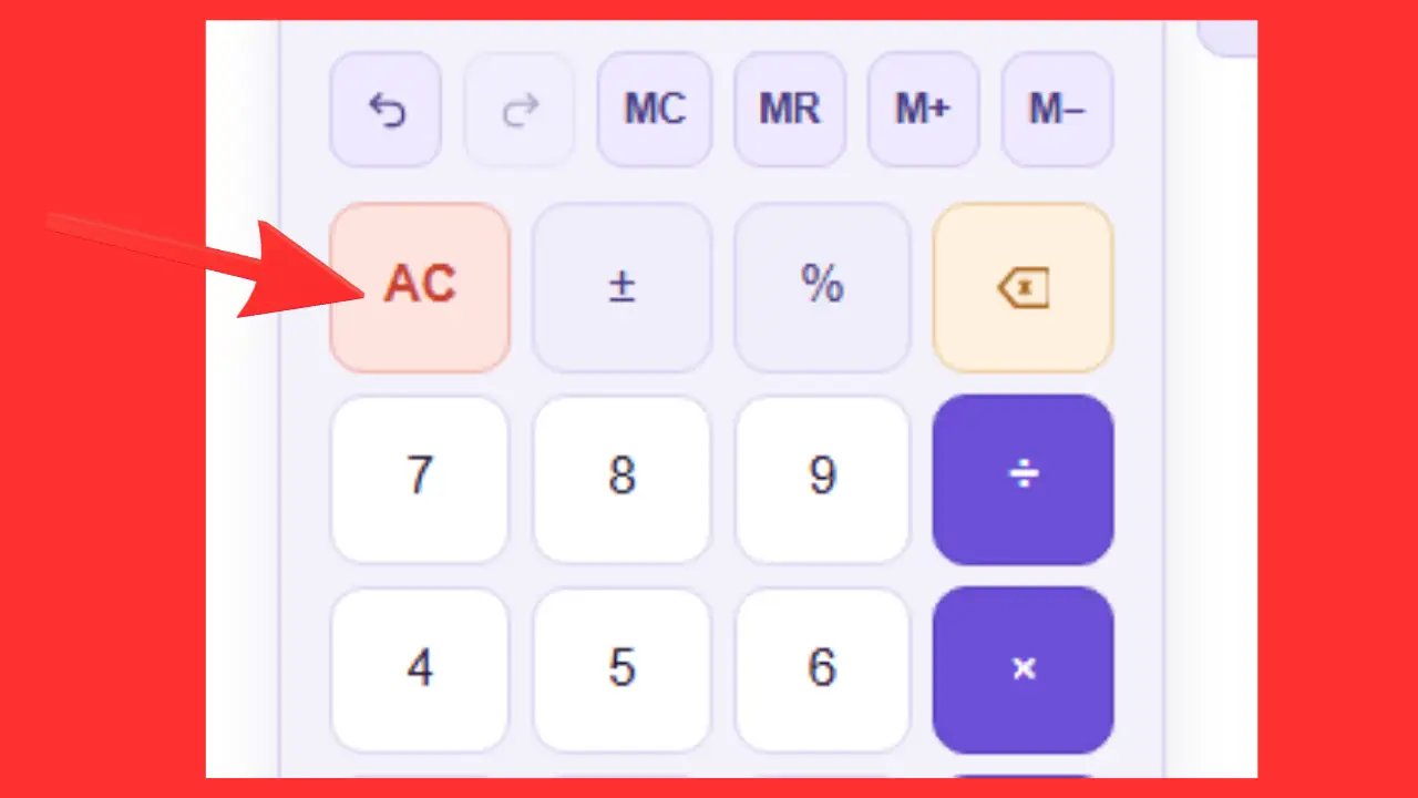 Bouton AC pour effacer tout et remettre la calculatrice basique à zéro
