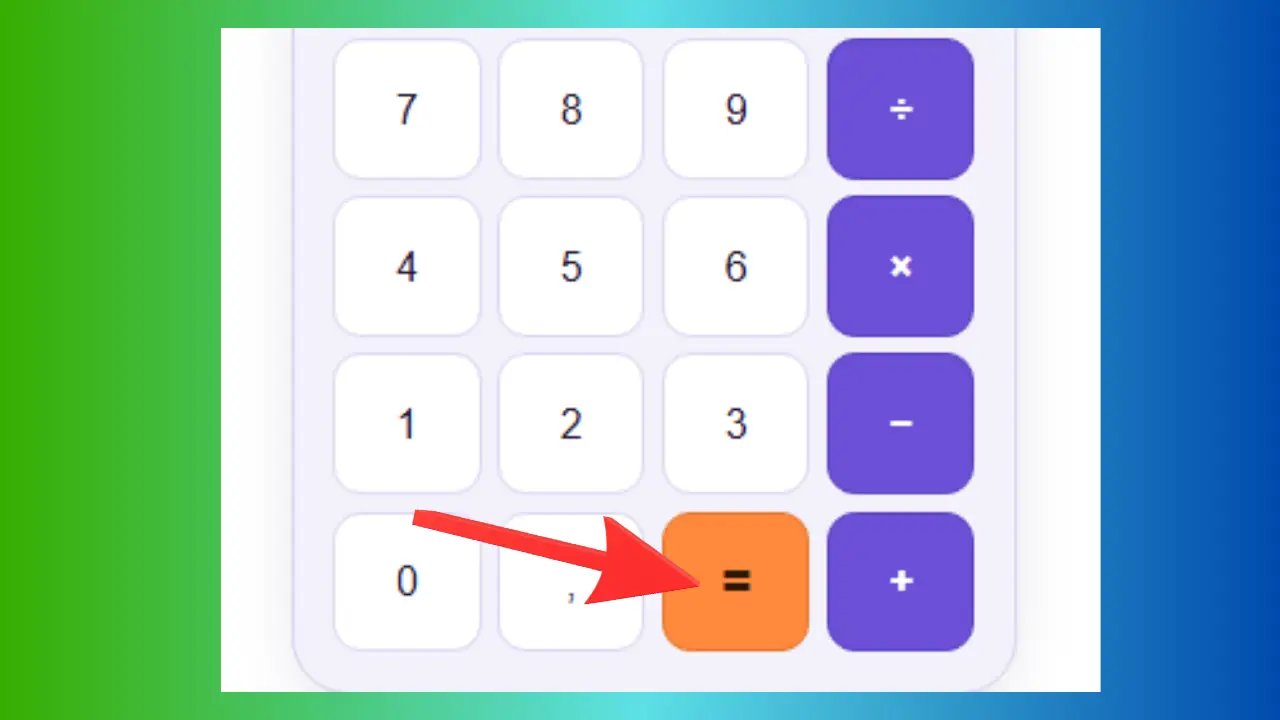 Bouton égal pour afficher le résultat final d'un calcul