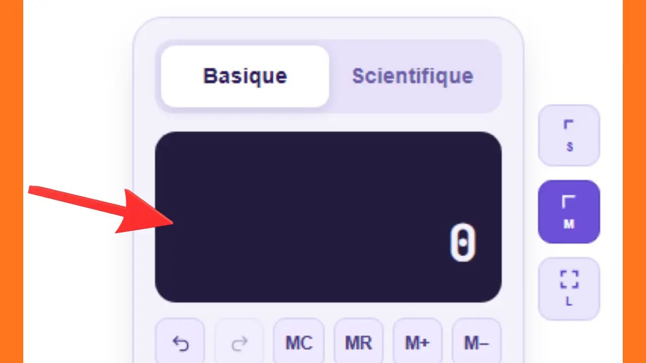 Écran d'affichage de la calculatrice basique montrant le résultat d'un calcul