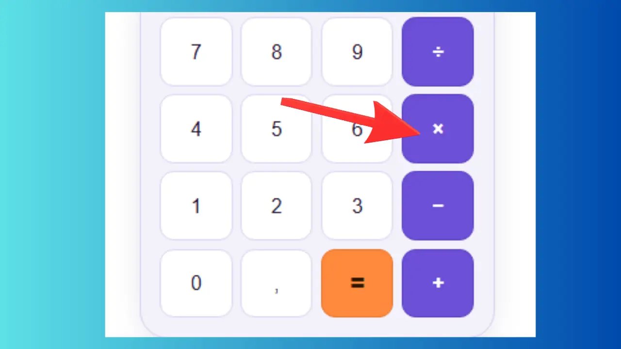 Bouton multiplication pour multiplier deux nombres sur la calculatrice