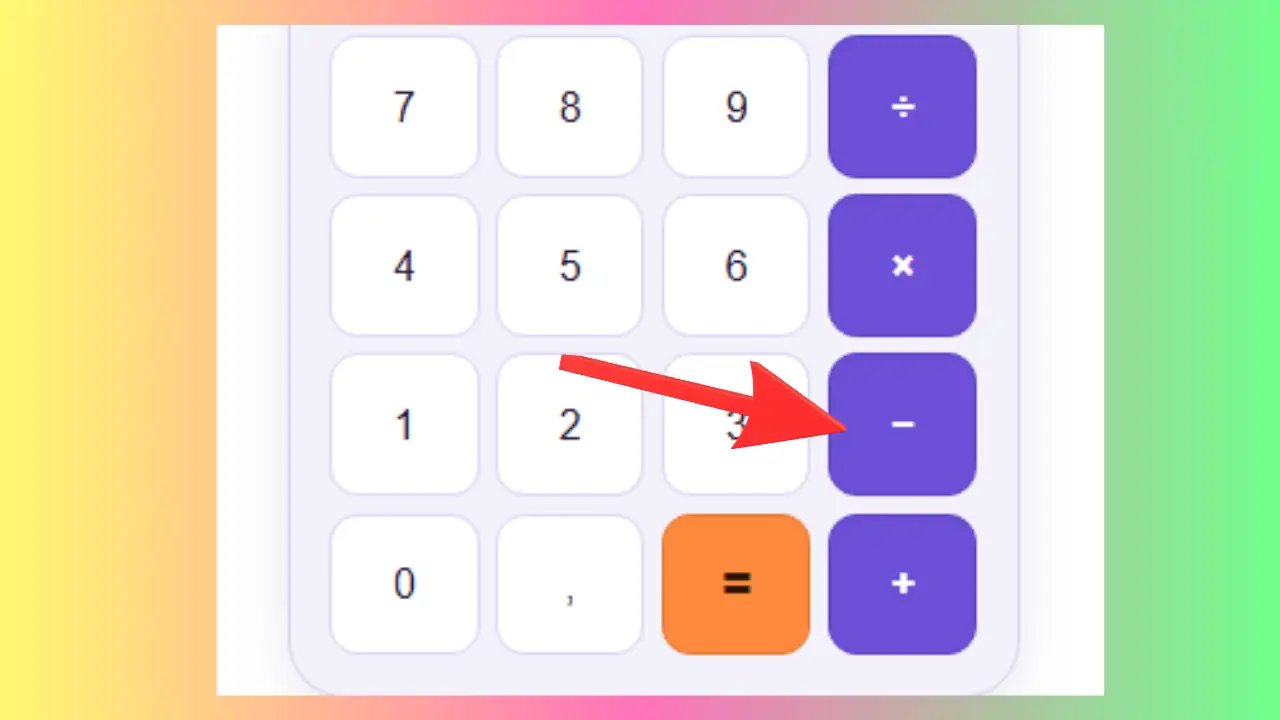 Bouton soustraction pour calculer la différence entre deux nombres