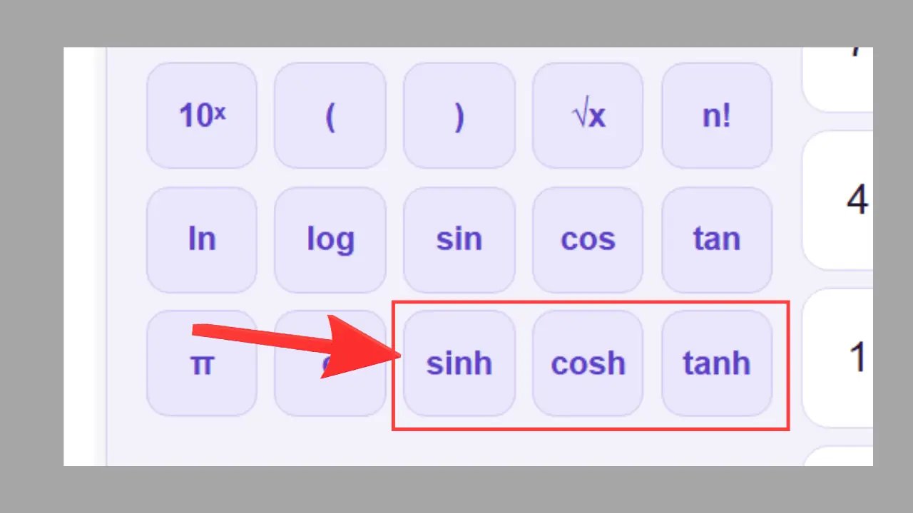 Fonctions hyperboliques sinh cosh tanh sur la calculatrice scientifique