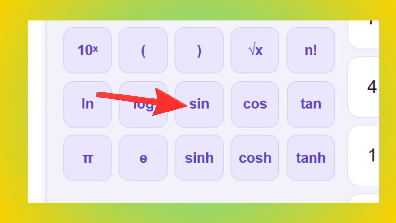 Fonction sinus sur la calculatrice scientifique
