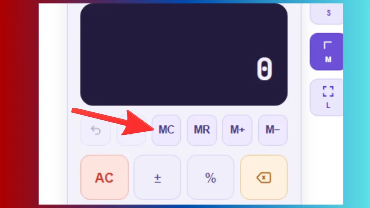Bouton MC Memory Clear qui efface le nombre enregistré en mémoire