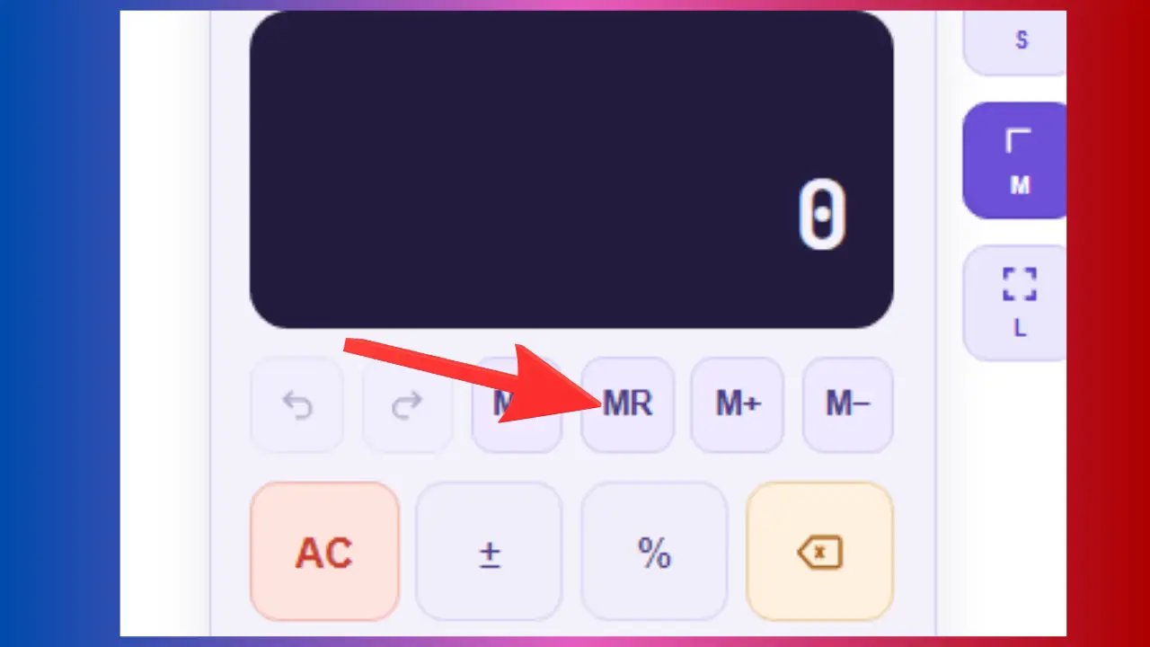 Bouton MR Memory Recall qui affiche le nombre sauvegardé en mémoire