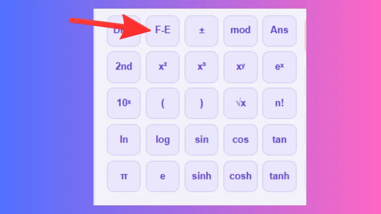 Bouton F-E pour afficher un nombre en notation scientifique