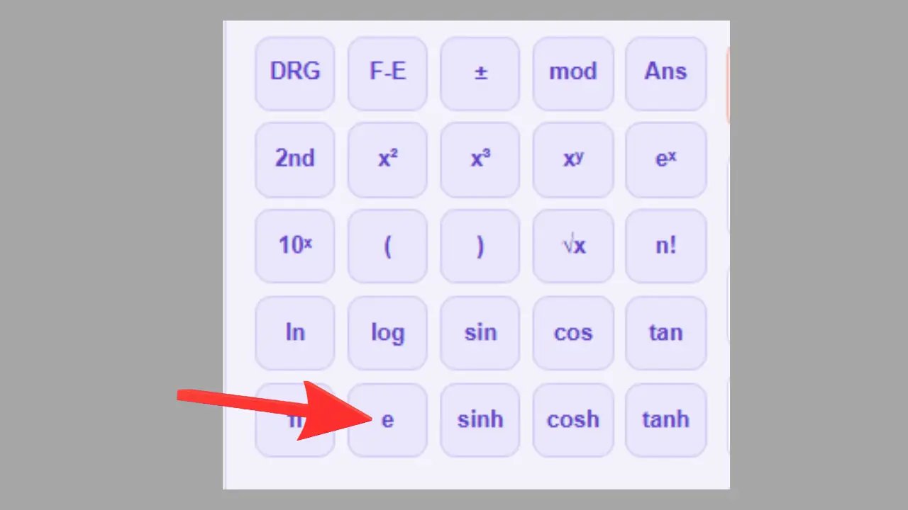 Bouton constante e nombre d'Euler sur la calculatrice scientifique