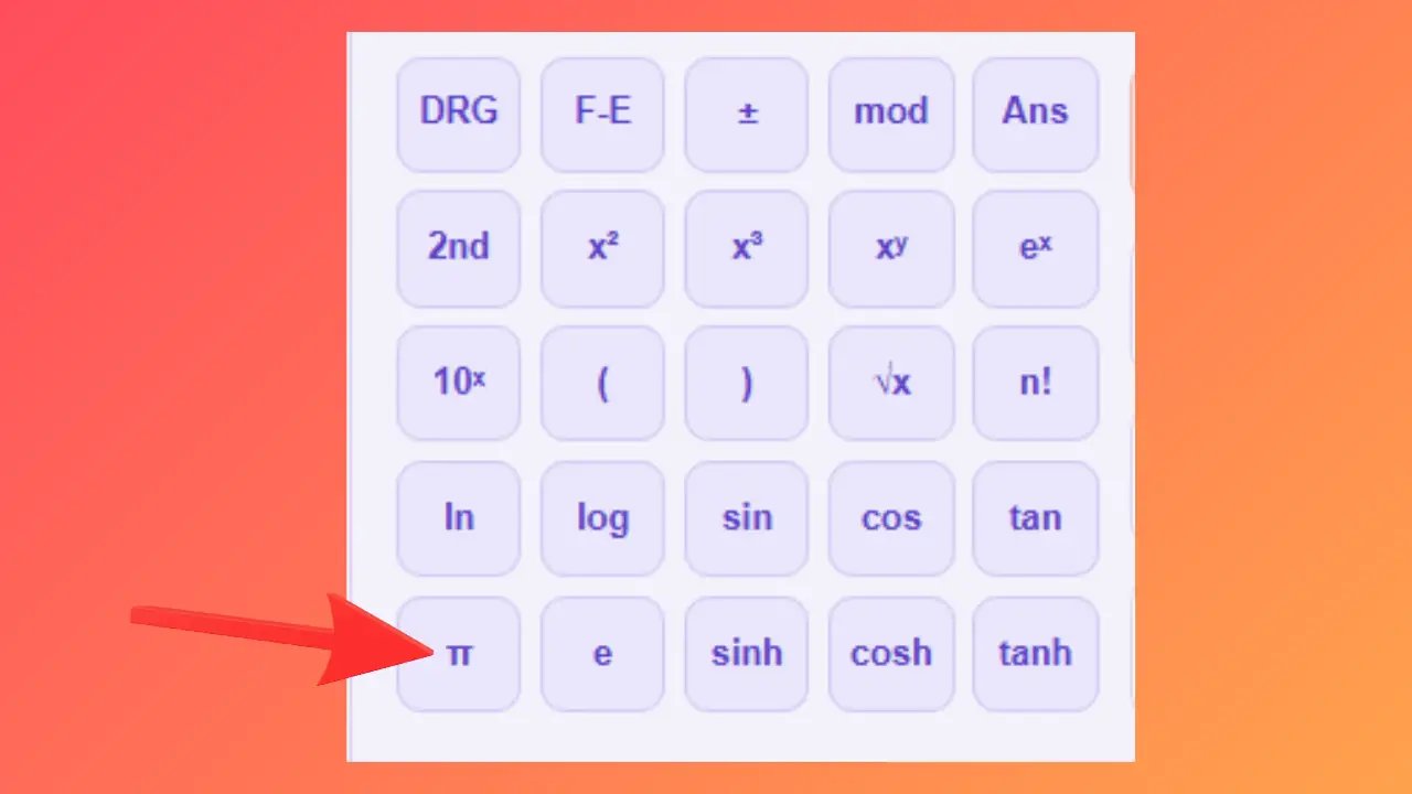 Bouton constante Pi sur la calculatrice scientifique
